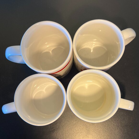 Lot of 4 Christmas Ceramic Mugs w/ Polka Dots ~ Santa Claus Snowman Holiday Tree - Picture 11 of 12